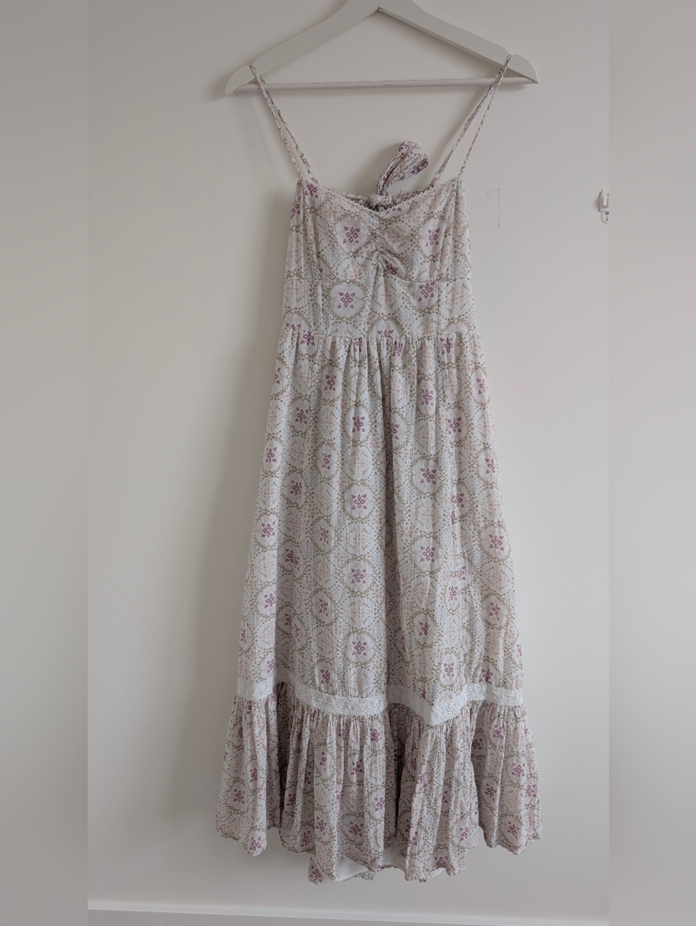 AE OUTFITTERS Cream and Dusty Rose Maxi Dress